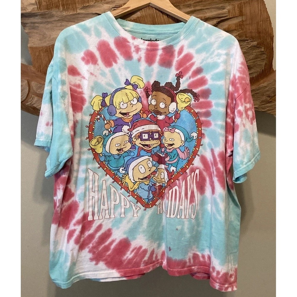 Class Nickelodeon Rugrats Happy Holidays Unisex T-shirt Size Tie Dye